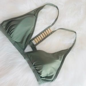 Vince Camuto Army Green Bathing Suit Top